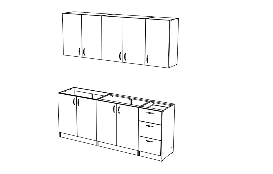 Кухня РИО (2,0м) (без столешницы) Кухня РИО (2,0м) (без столешницы)