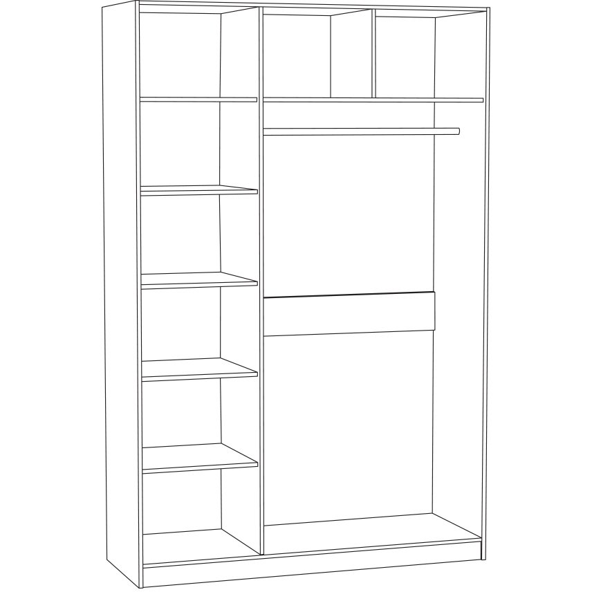 Ливерпуль № 15 Шкаф комбинированный (с зеркалом) 3д Ливерпуль № 15 Шкаф комбинированный (с зеркалом) 3д