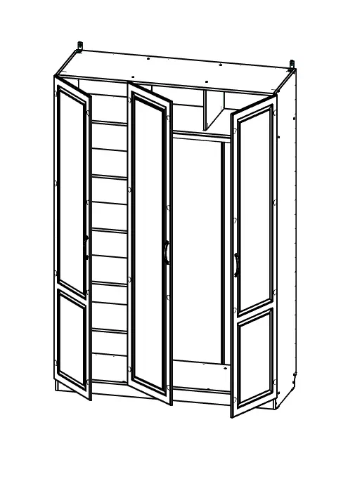 Ливерпуль № 15 Шкаф комбинированный (с зеркалом) 3д Ливерпуль № 15 Шкаф комбинированный (с зеркалом) 3д