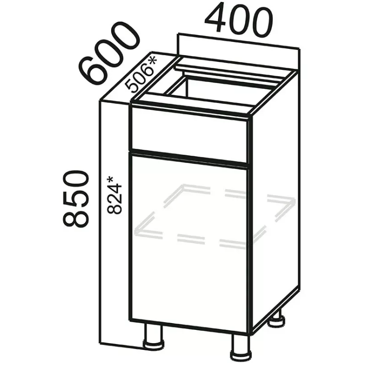 КОРПУС Стол 400 1я1дв