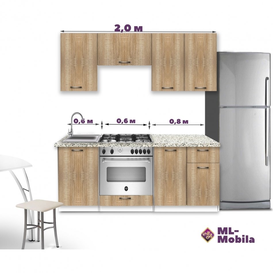 Кухня Омега - 4 (2,00м)(без столешницы) Кухня Омега - 4 (2,00м)(без столешницы)