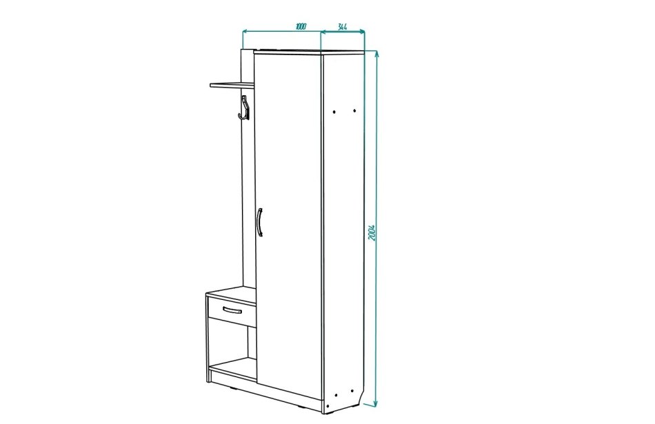 Прихожая МЛ - 8 правая (без зеркала) , Собран